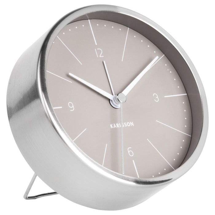 Karlsson Normann Brushed Steel Alarm Clock