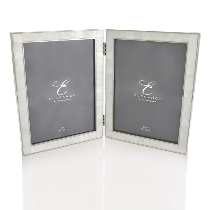 Elegance By Impressions Nickel & Mother of Pearl Premium Photo Frame with Gift Box