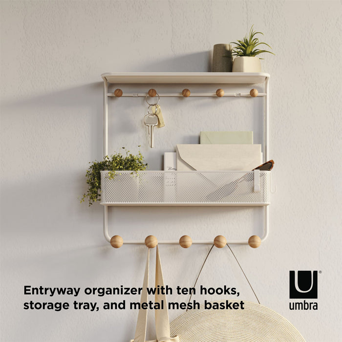 Umbra Estique White Shelf With Hooks