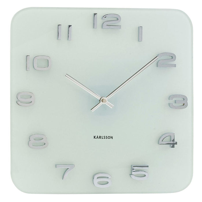 Karlsson Vintage Glass 3D Numbers Square & Round 35cm Wall Clock
