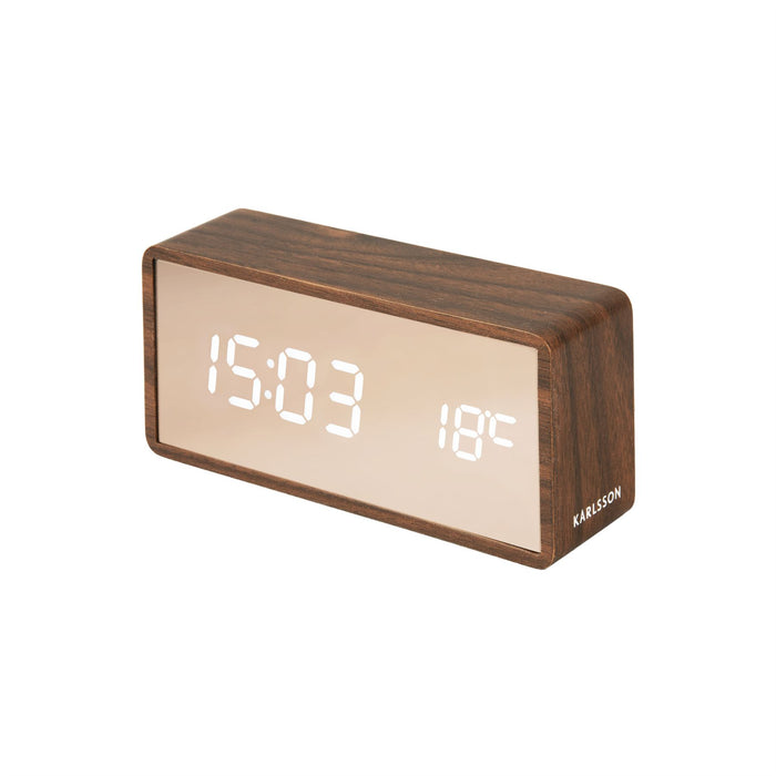 Karlsson Copper Mirror LED Alarm Clock