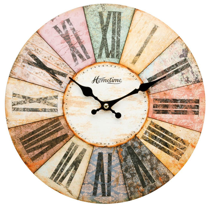 Hometime Multi-Coloured Roman Dial 30cm Wall Clock