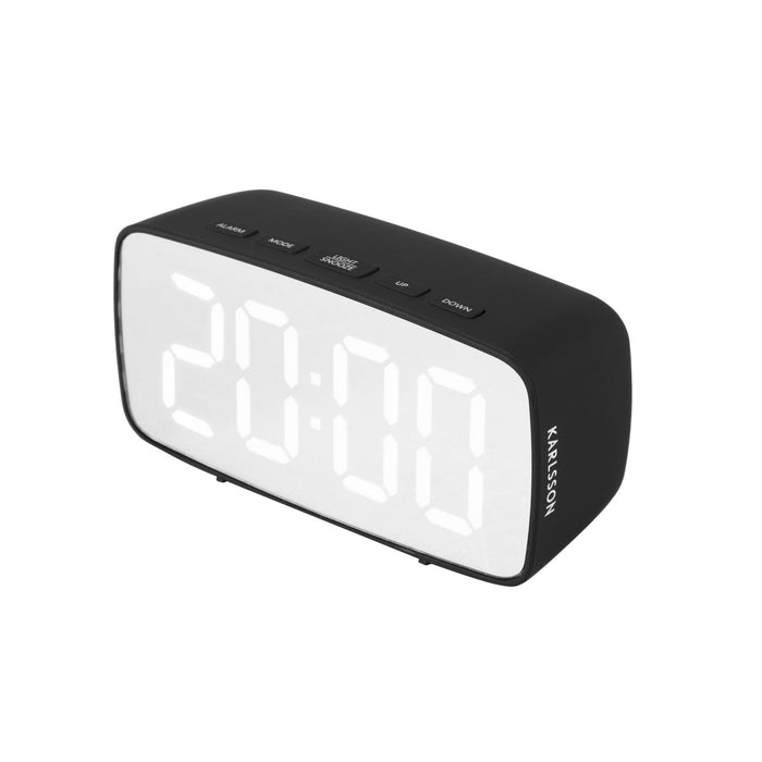 Karlsson Silver Mirror LED Alarm Clock