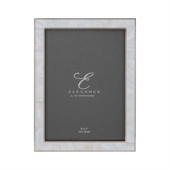 Elegance By Impressions Nickel & Mother of Pearl Premium Photo Frame with Gift Box