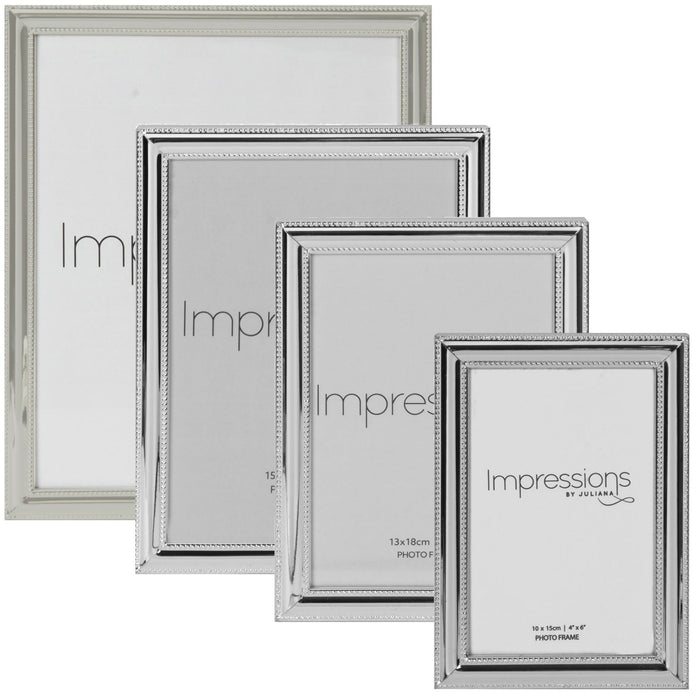 Impressions By Juliana Silverplated Bead Edge & Insert Photo Frame