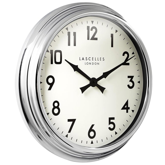 Lascelles Large Chrome Silent Wall Clock