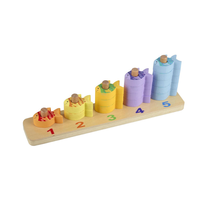 Orange Tree Toys Wooden Sea Life Counting Fish Game