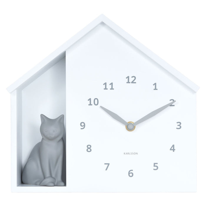 Karlsson Sitting Cat Meowing Wall Clock