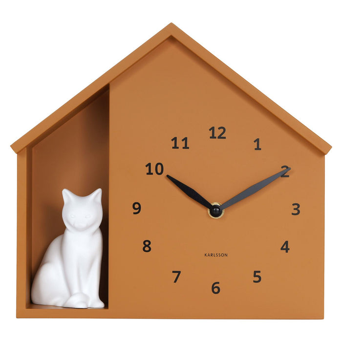Karlsson Sitting Cat Meowing Wall Clock