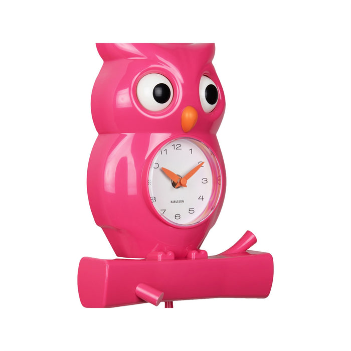 Karlsson Owl With Moving Eyes Pendulum 37.5cm Wall Clock