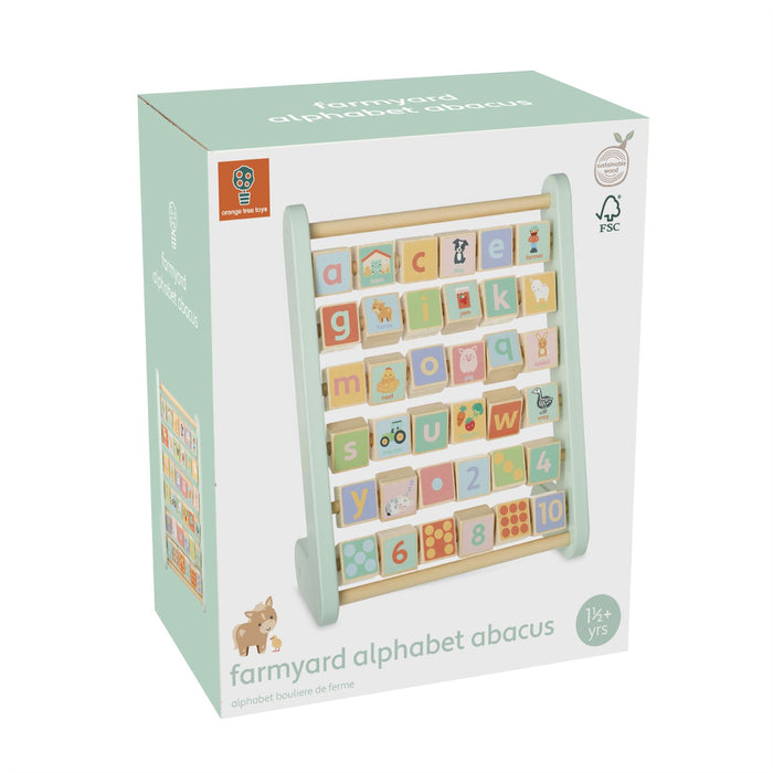 Orange Tree Toys Farmyard Alphabet Wooden Abacus