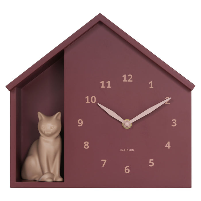 Karlsson Sitting Cat Meowing Wall Clock