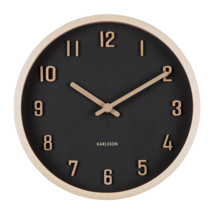 Karlsson Round Nervadura Wooden Wall Clock