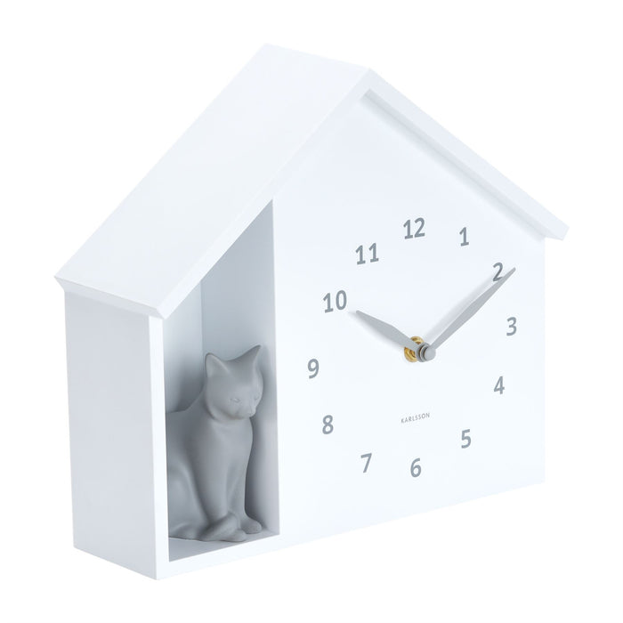 Karlsson Sitting Cat Meowing Wall Clock