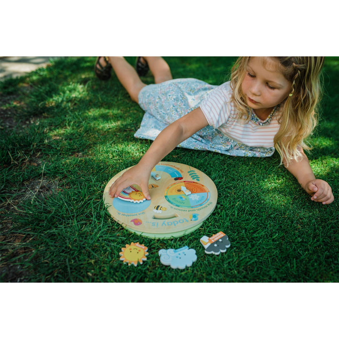 Orange Tree Toys Educational  Wooden Spring Garden Weather Clock