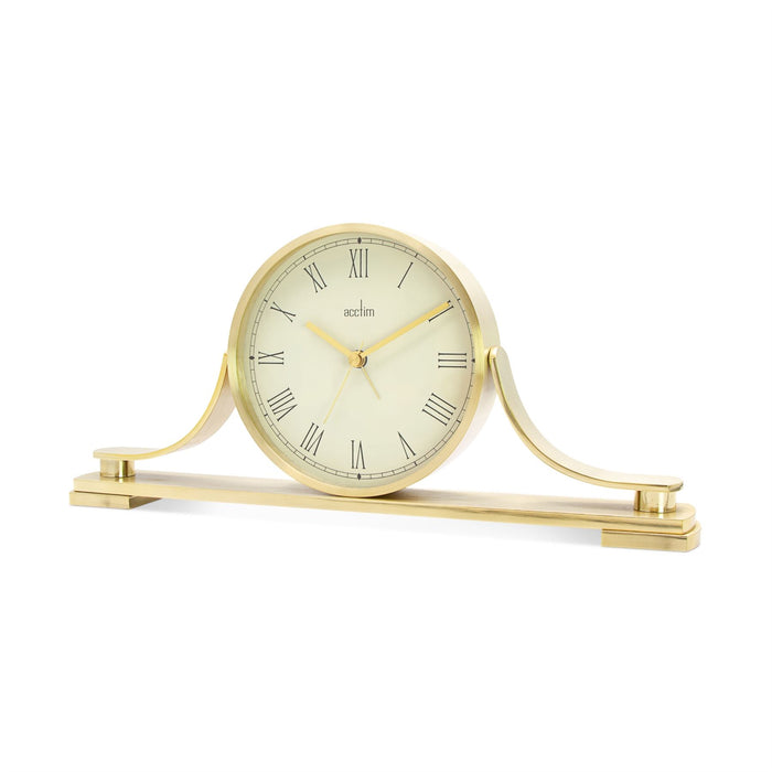 Acctim Wardley Brass Effect  Alarm Mantel Clock