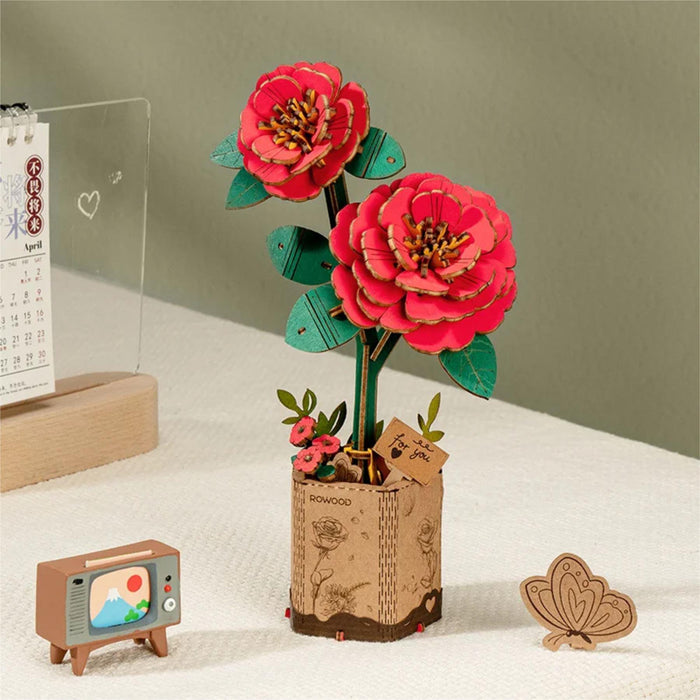 Robotime Rolife Rowood DIY Wooden 3D Flowers Model Kit