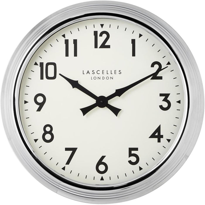 Lascelles Large Chrome Silent Wall Clock