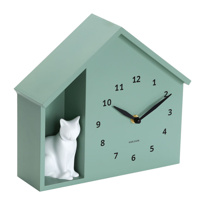 Karlsson Sitting Cat Meowing Wall Clock
