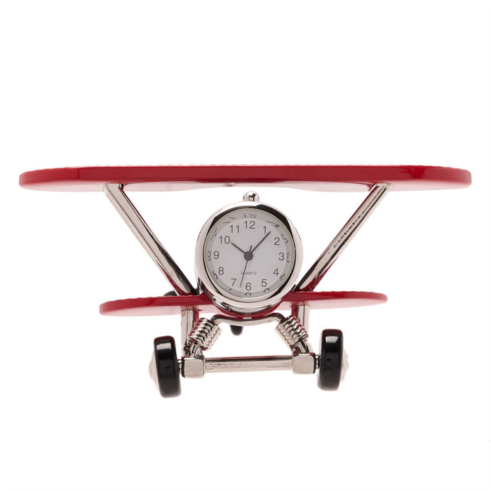 Wm.Widdop Red & Black Bi Plane Miniature Clock