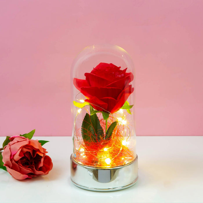 Celebrations LED Light Up Rose in Glass Dome