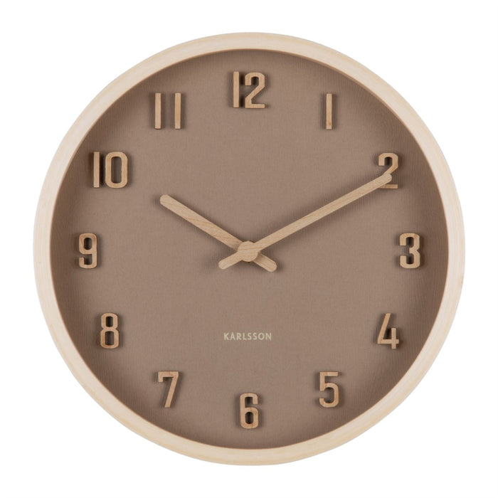 Karlsson Round Nervadura Wooden Wall Clock