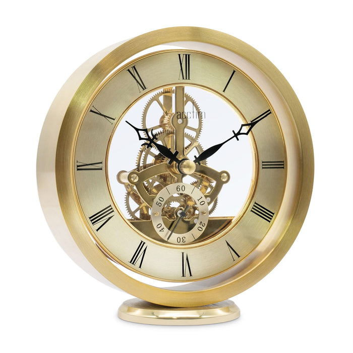 Acctim Millendon Skeleton Design Gold Mantel Clock
