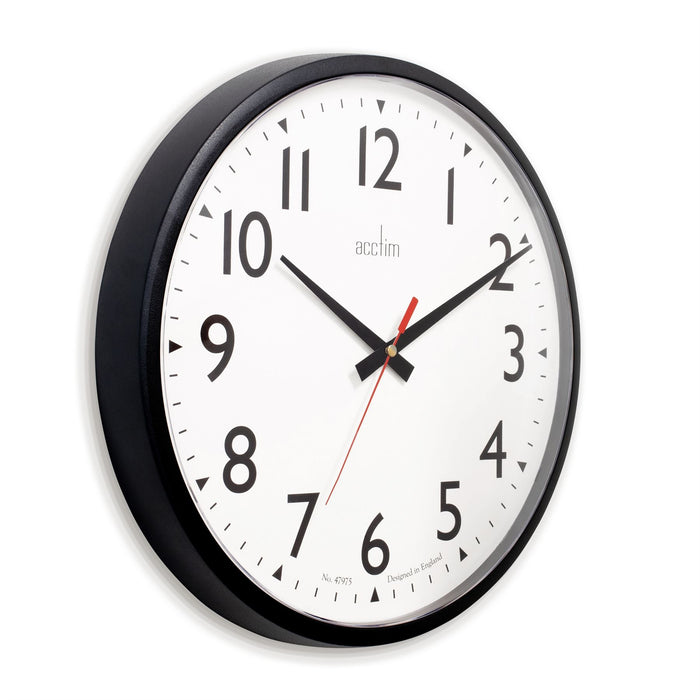 Acctim Commander Black Shatterproof Wall Clock