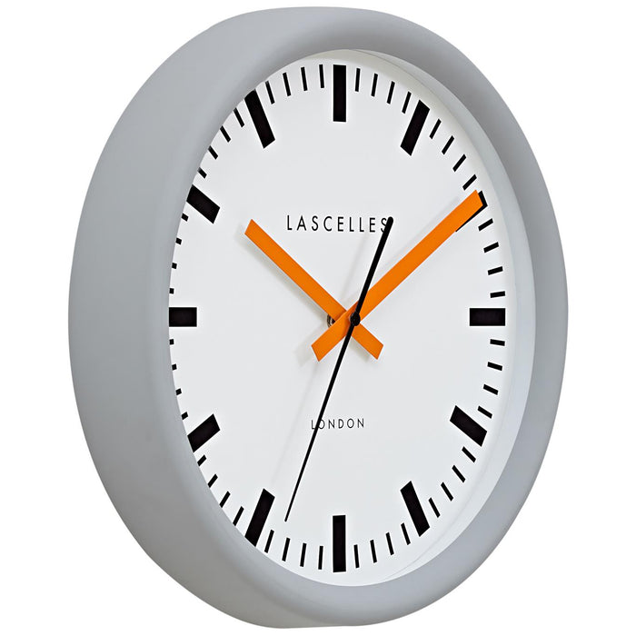 Lascelles Swiss Grey Station Silent Sweep Wall Clock