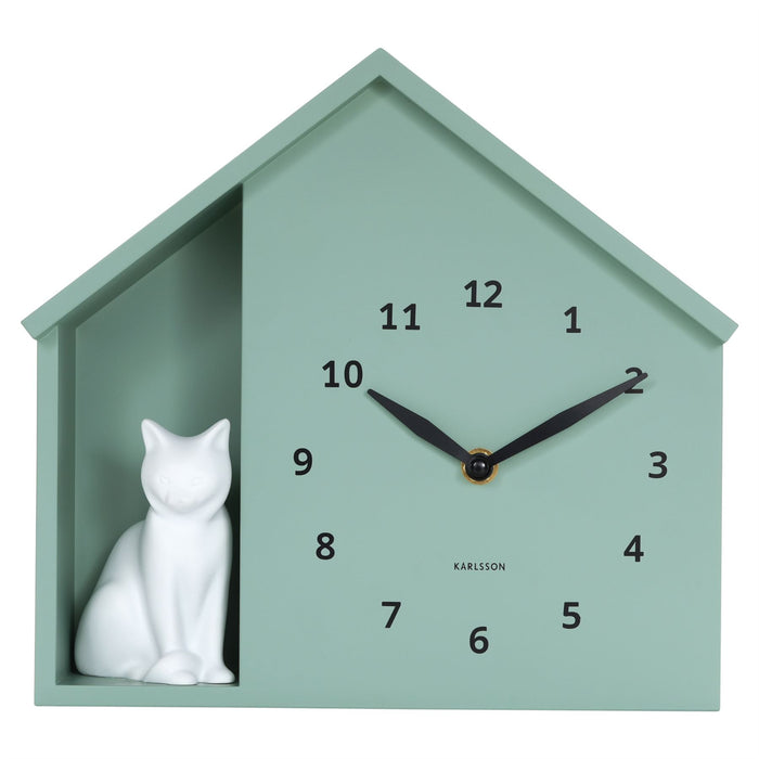 Karlsson Sitting Cat Meowing Wall Clock