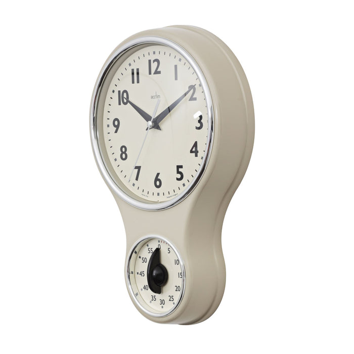 Acctim Kitchen Time Wall Clock with Kitchen Timer