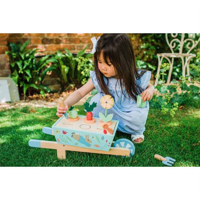 Orange Tree Toys Peter Rabbit Wooden Wheelbarrow Playset