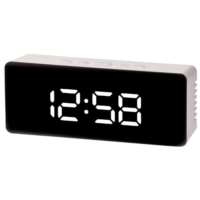 Acctim Medina Mirrored White Digital Alarm Clock