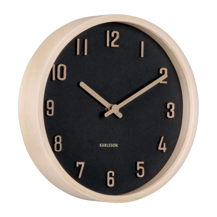 Karlsson Round Nervadura Wooden Wall Clock
