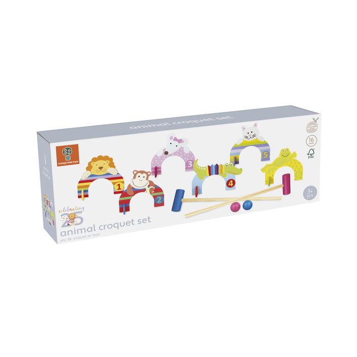 Orange Tree Toys Wooden Animals Croquet Set