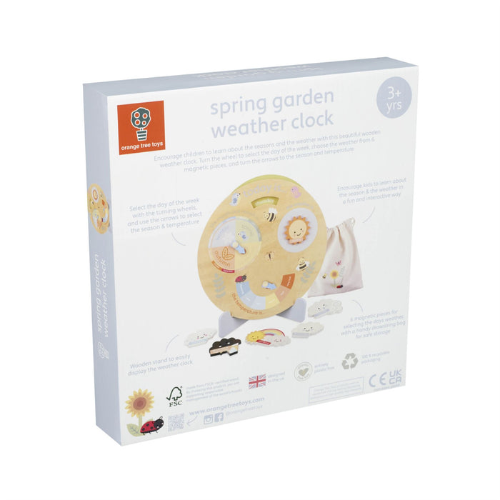 Orange Tree Toys Educational  Wooden Spring Garden Weather Clock