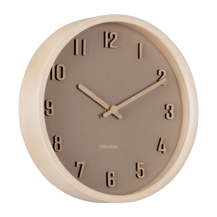 Karlsson Round Nervadura Wooden Wall Clock