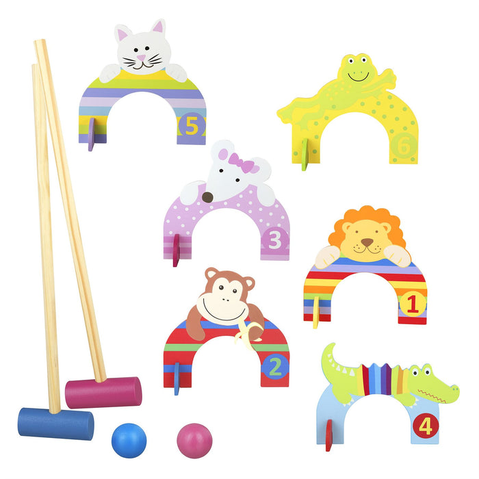 Orange Tree Toys Wooden Animals Croquet Set