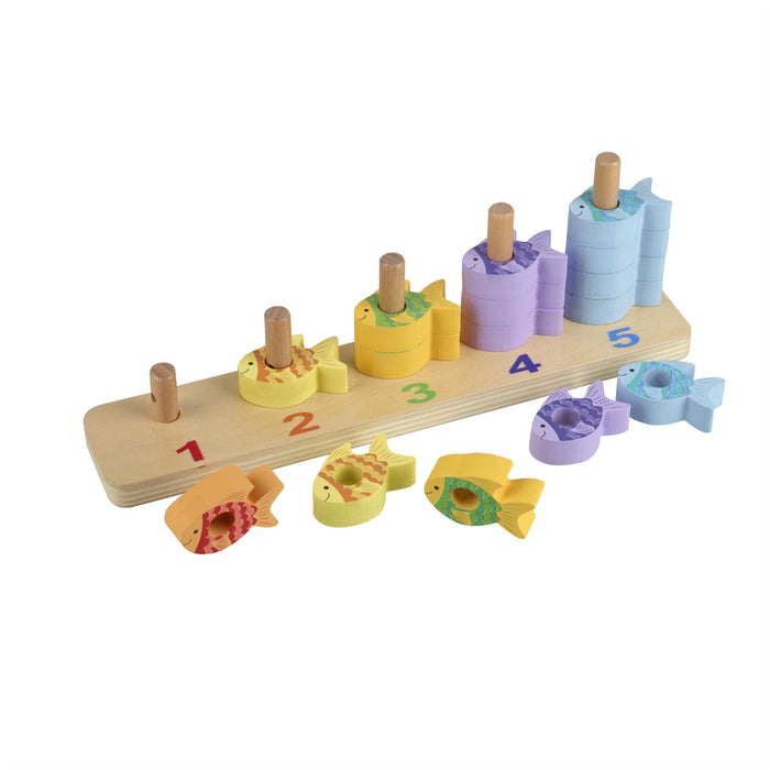 Orange Tree Toys Wooden Sea Life Counting Fish Game