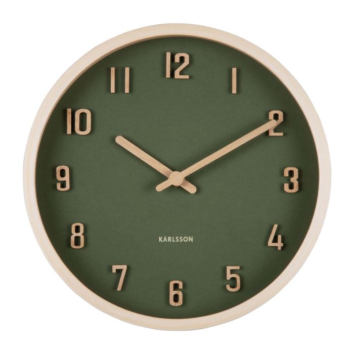Karlsson Round Nervadura Wooden Wall Clock