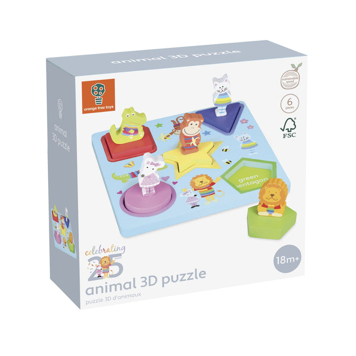 Orange Tree Toys Wooden Animals 3D Puzzle