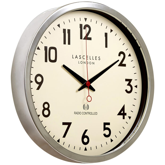 Lascelles Radio Controlled Chrome Wall Clock