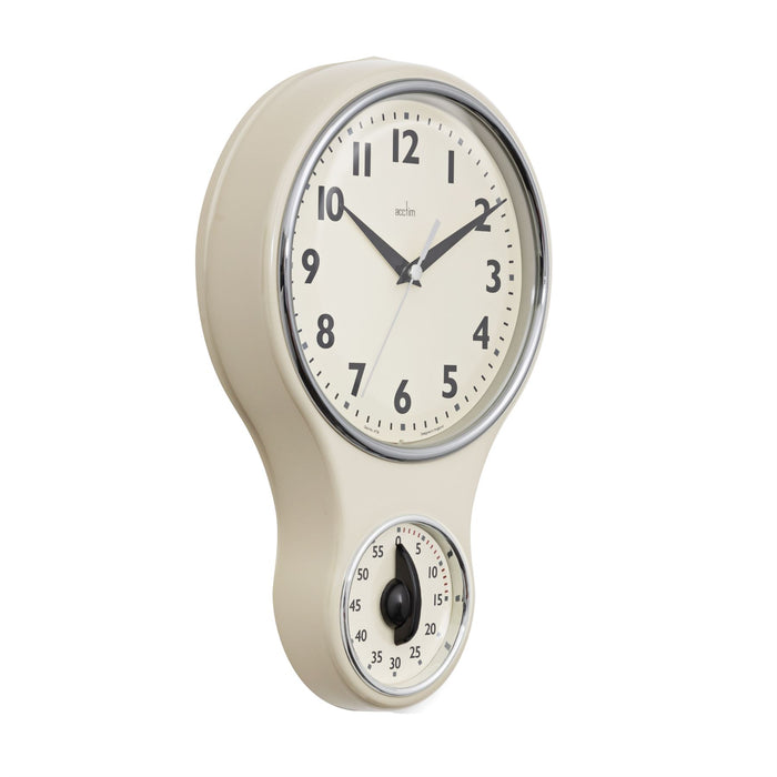 Acctim Kitchen Time Wall Clock with Kitchen Timer
