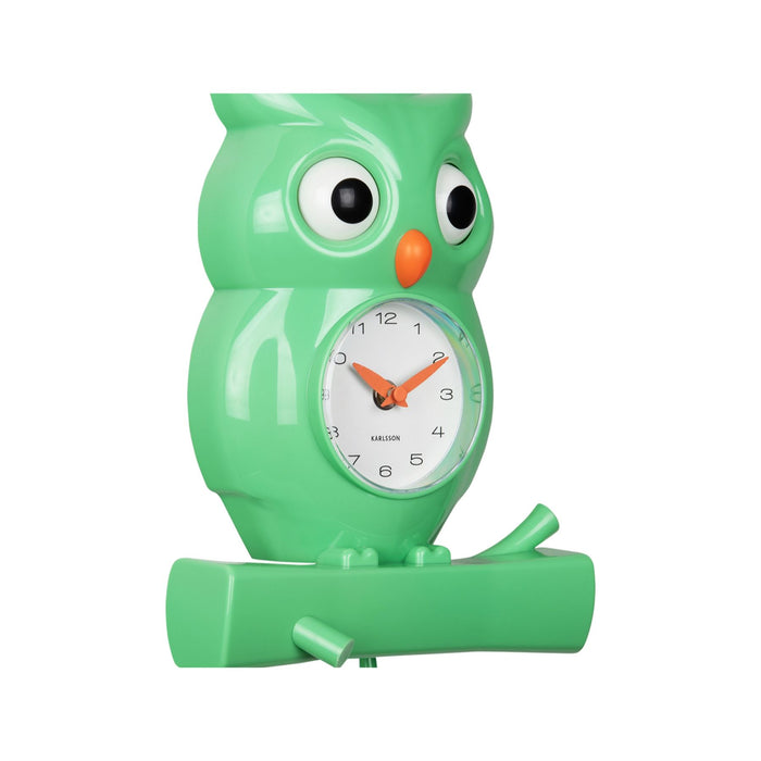 Karlsson Owl With Moving Eyes Pendulum 37.5cm Wall Clock