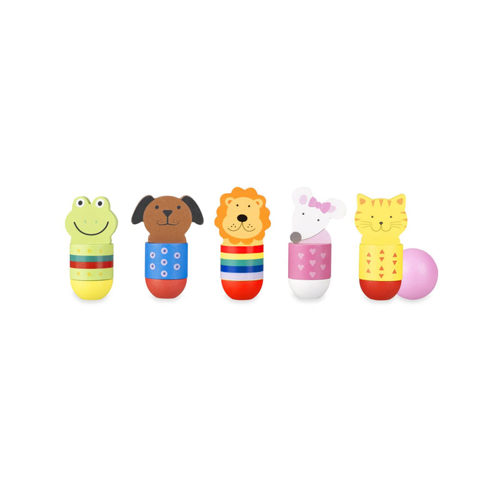 Orange Tree Toys Wooden Animal Skittles Set
