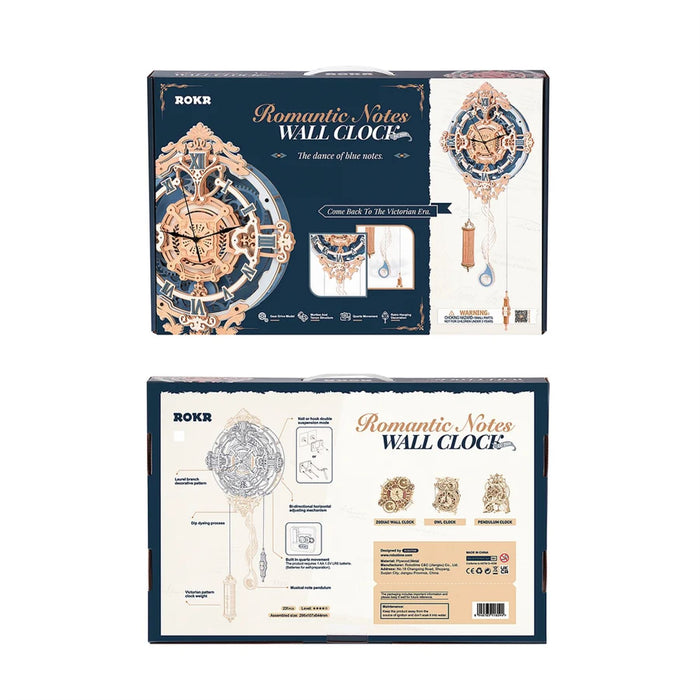 Robotime ROKR Romantic notes 3D Wall Clock Model Kit