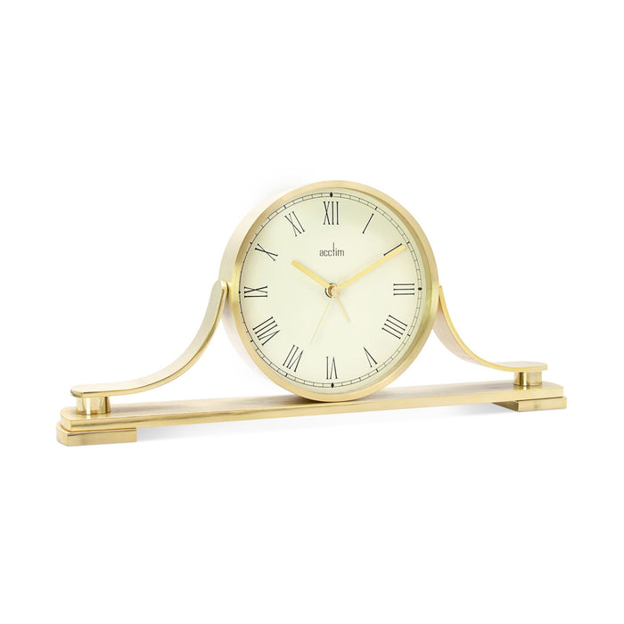 Acctim Wardley Brass Effect  Alarm Mantel Clock