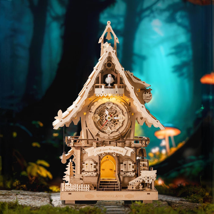 Rokr Cuckoo Clock (Plain Wood) 3D Puzzle Kit