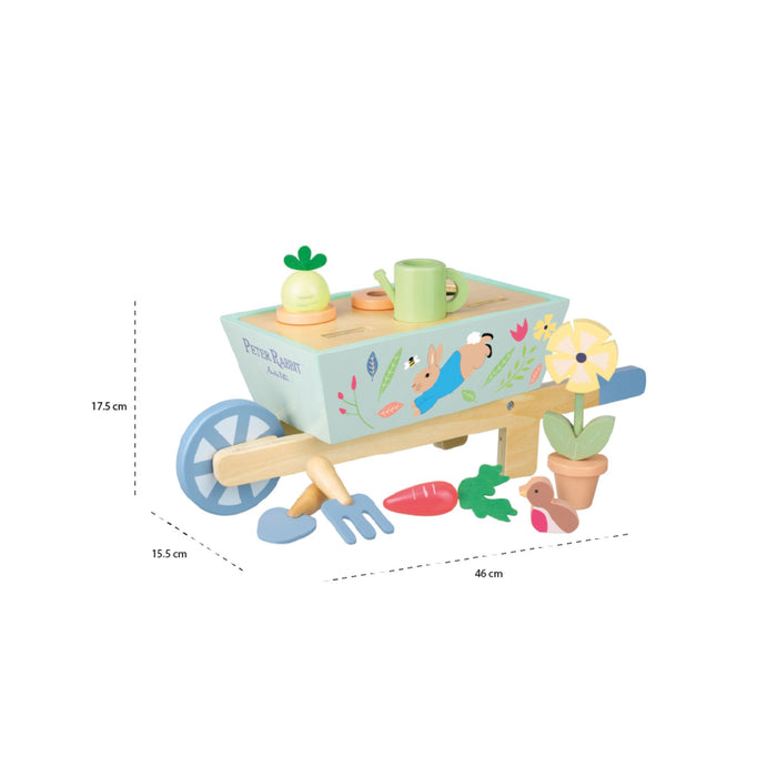 Orange Tree Toys Peter Rabbit Wooden Wheelbarrow Playset
