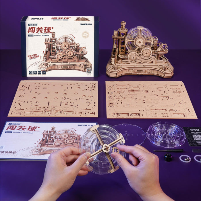 Rokr Gear Ball Challenge Wooden Puzzle Kit